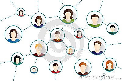 Social media network. Connected people icons. Vector illustration Vector Illustration