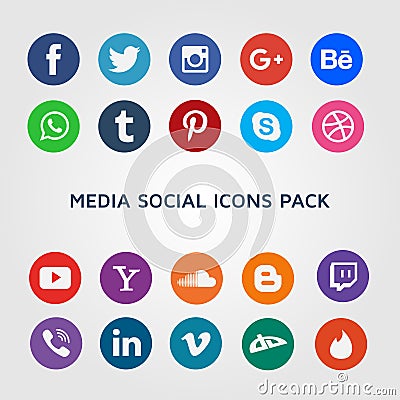 Social Media Network icons Collection Vector Illustration