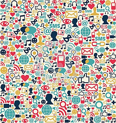 Social media network icons pattern Vector Illustration