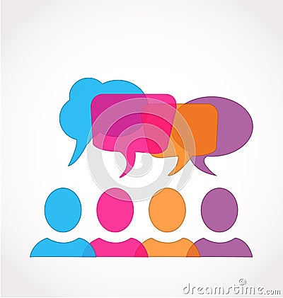 Social media network speech bubbles Vector Illustration