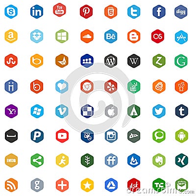 Social media networking app logo signs Vector Illustration