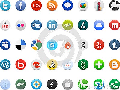 Social media networking sign logos Vector Illustration