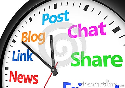 Social Media Networking Time Management Stock Photo