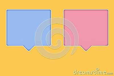 Social media notification icon, internet buttons with shadow on yellow background for design, concept conditional expression of Stock Photo