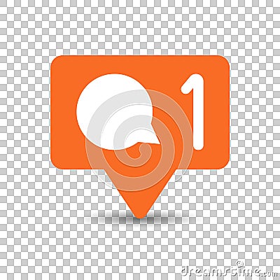 Social media notification sign icon in transparent style. Like, comment, follow vector illustration on isolated background. Click Vector Illustration