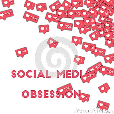 Social media obsession. Vector Illustration