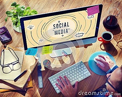 Social Media Online Network Technology Graphic Concept Stock Photo