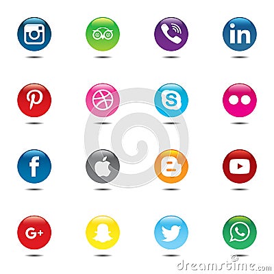 Social Media Pack. Beautiful color circle design for website, template, banner. Vector Illustration