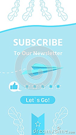 Social Media Page Inviting Subscribe to Newsletter Vector Illustration