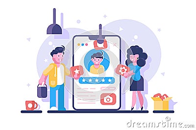 Social media personal profile Vector Illustration