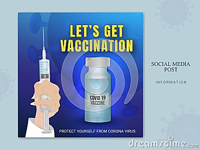 social media posts to get vaccinated Vector Illustration