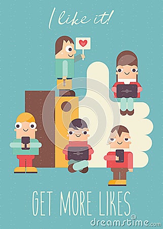 Social Media Poster Vector Illustration