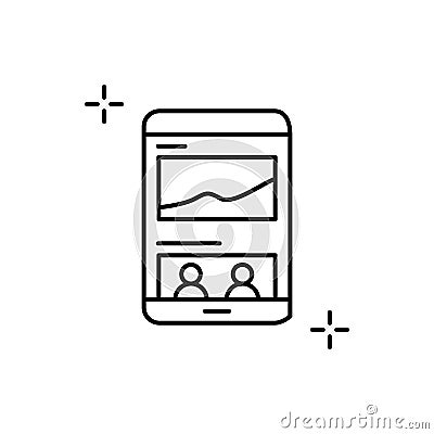 Social media, smartphone, addictions icon. Simple line, outline vector elements of addictive human for ui and ux, website or Stock Photo