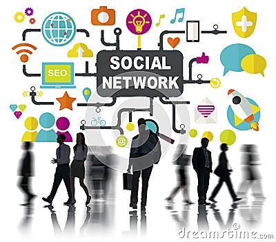 Social Media Social Networking Connection Global Concept Stock Photo