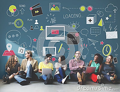 Social Media Social Networking Technology Connection Concept Stock Photo