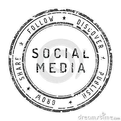 Social media stamp isolated on white Stock Photo