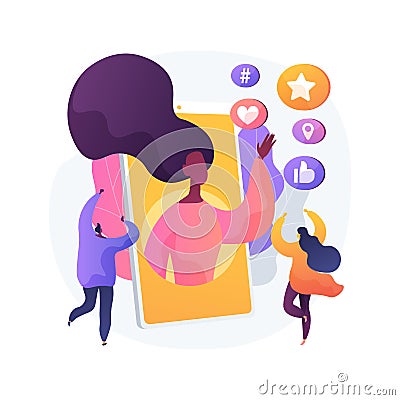 Social media star abstract concept vector illustration. Vector Illustration