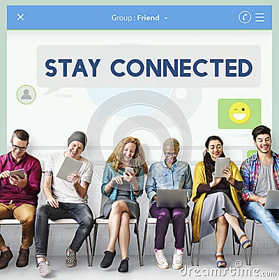 Social Media Stay Connected Concept Stock Photo