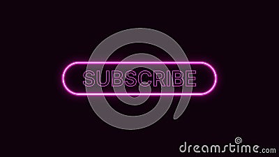 Social media subscribe neon button for website and UI material. Vector Illustration