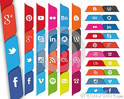 Social Media tabbed icons Editorial Stock Photo