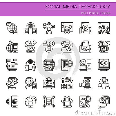 Social Media Technology Vector Illustration