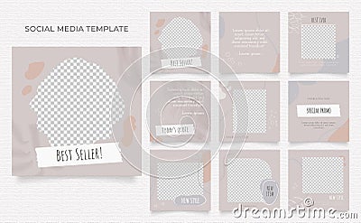 Social media template blog fashion sale promotion. fully editable instagram and facebook square post frame organic sale poster. Vector Illustration