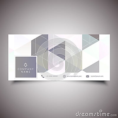 Social media cover with low poly design Vector Illustration