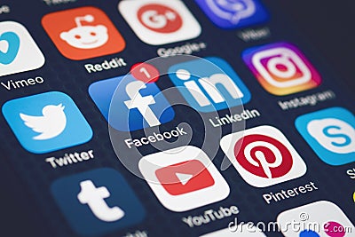 Social media Editorial Stock Photo