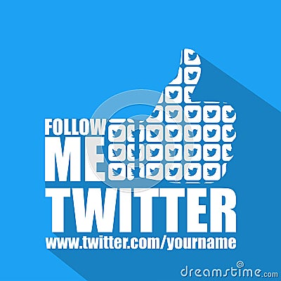 Social Media Twitter Flat Background Vector Illustration