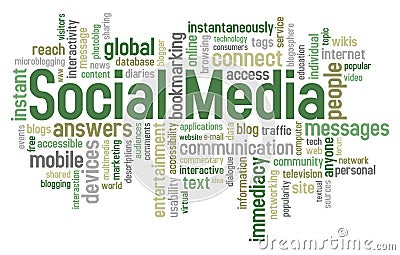 Social Media Word Cloud Vector Illustration