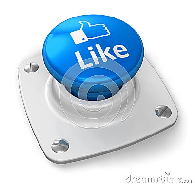 Social network concept: blue Like button Stock Photo