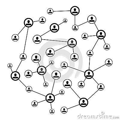 Social network connect. Vector connection network internet Vector Illustration