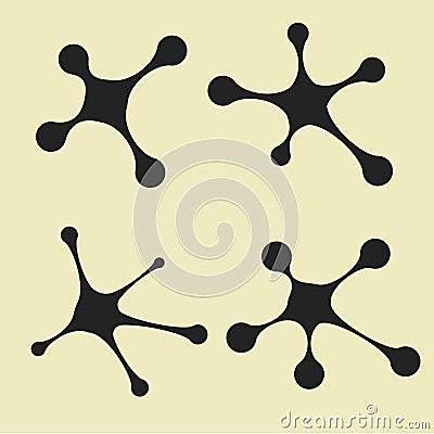 Social network connections. Set of flat icons with circles. Vector illustration. Vector Illustration