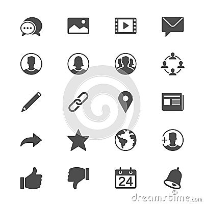 Social network flat icons Vector Illustration