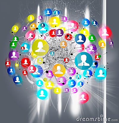 Social network Cartoon Illustration