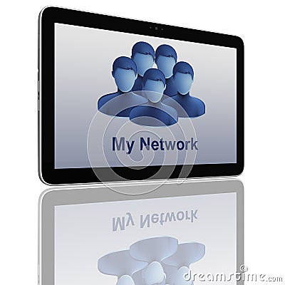 Social Network Group of Tablet Computers Stock Photo