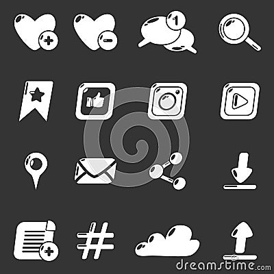 Social network icons set grey vector Vector Illustration