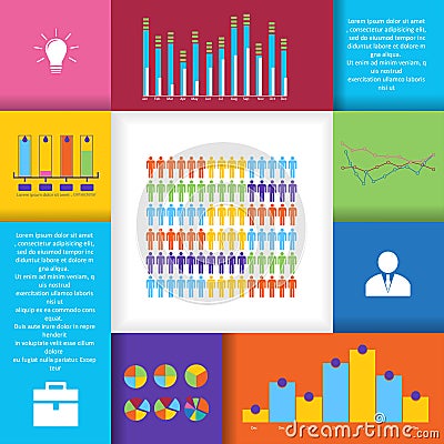 Social network infographics set. Vector Illustration