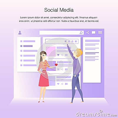 Social Network Interface Wireframe Develop Process Vector Illustration