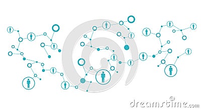 Social network. In lattice points are people icons Stock Photo