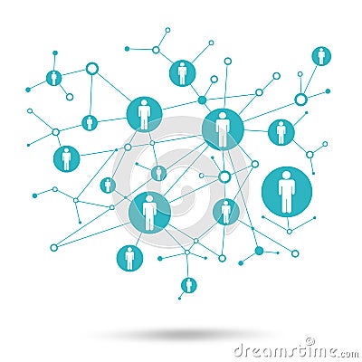 Social network. In lattice points are people icons Stock Photo