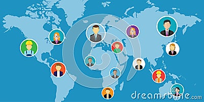 Social network media interconnected people around the world Vector Illustration