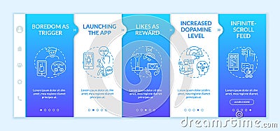 Social network overuse onboarding vector template Vector Illustration