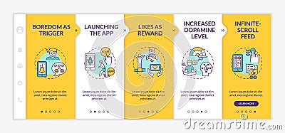 Social network overuse onboarding vector template Vector Illustration