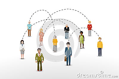 Social network people connection concept Vector Illustration