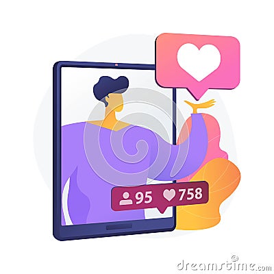 Social network profile vector concept metaphor. Vector Illustration