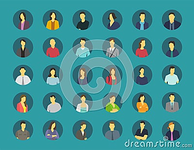 Social network relationship person avatars. Vector Illustration