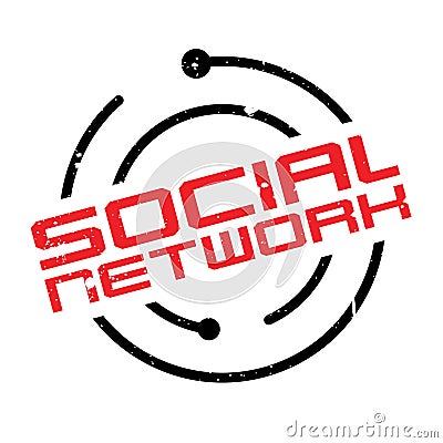 Social Network rubber stamp Vector Illustration