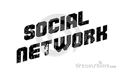 Social Network rubber stamp Vector Illustration