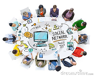 Social Network Social Media People Meeting Communication Concept Stock Photo